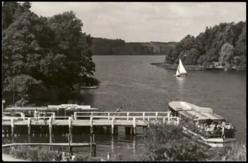 Bad Malente-Gremsmühlen-Malente See Partie mit Schiff Anlegestelle 1957