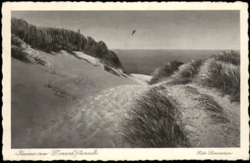 Ansichtskarte Norderney Strand Dünen Weg zum Meer 1935