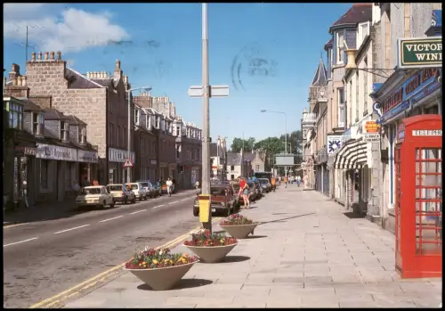 Banchory Schottland City View High Street, Telefonzelle, Autos 1975