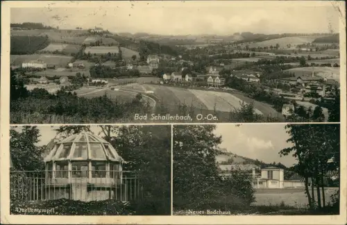 Ansichtskarte Bad Schallerbach 3 Bild Quellentempel Badehaus Stadt 1936
