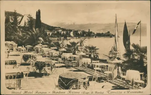 Gardone Riviera Hildebrandsburg Lago di Garda Terrazza e Panorama 1928
