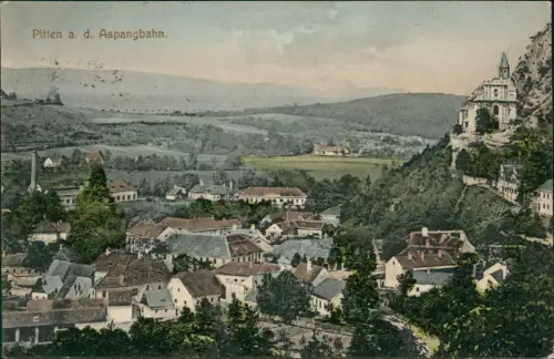 Ansichtskarte Pitten Stadtpartie Aspangbahn 1914
