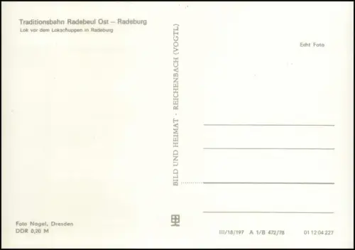 Ansichtskarte Radeburg Lokschuppen in Radeburg 1978