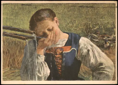 Ansichtskarte .Graubünden Giovanni Segantini: Die Graubündnerin 1956