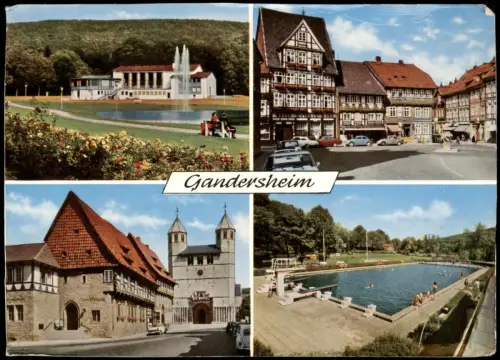 Bad Gandersheim Mehrbild  Kurhaus, Marktplatz, Stiftskirche und Freibad 1965