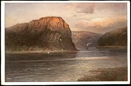 St. Goarshausen Loreleyfelsen am Rhein LORELEY (Künstlerkarte) 1910