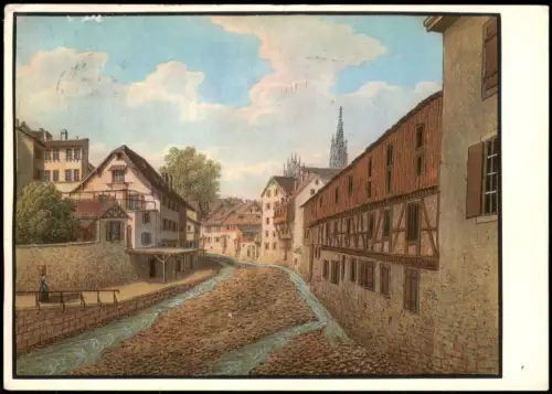 Ansichtskarte Basel Birsigbett mit Lohnhofbrücke und Steinenbrücke 1979