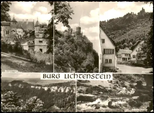 Lichtenstein (Württemberg) Burg Lichtenstein, Honau und Echatz-Quelle 1955