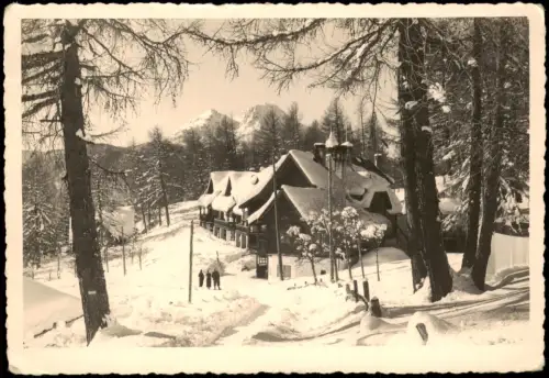 Meran Merano Berghotel am Vigiljoch (Giogo di San Vigilio) im Winter 1938