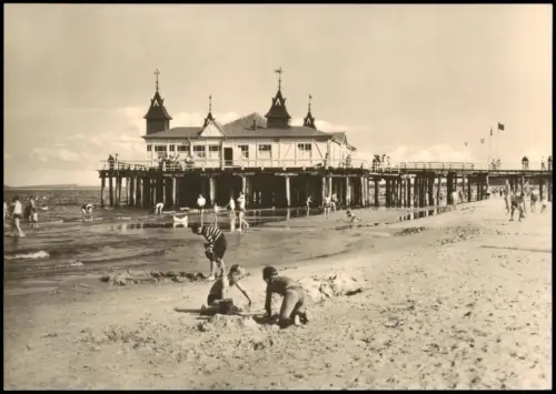 Ansichtskarte Ahlbeck (Usedom) Ostseebad Usedom Seebrücke zur DDR-Zeit 1966