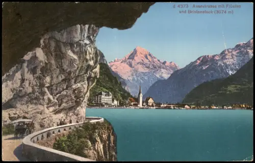 Ansichtskarte Flüelen Axenstrasse mit Flüelenund Bristenstock 1929