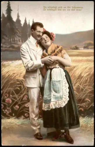 Ansichtskarte  Liebe Liebespaare Love & Romance Paar verliebt 1910