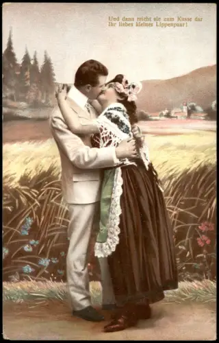 Liebe Liebespaare Love & Romance Paar küsste sich Küsse Kisses 1910