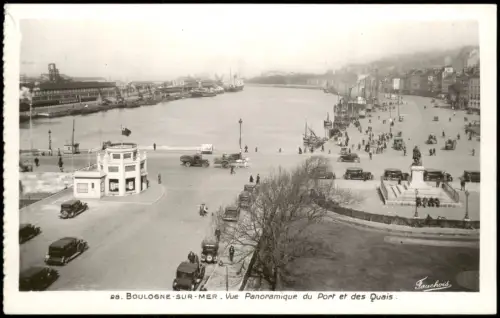 Boulogne-sur-Mer Panorama-Ansicht Vue Panoramique du Port et des Quais 1940