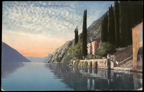 Ansichtskarte Lugano Lago di Lugano Oria Villa Marchese Brusati 1912