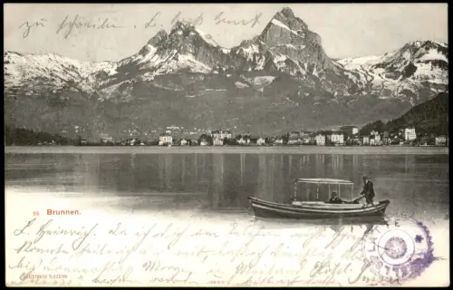 Ansichtskarte .Schweiz Schweiz Berg See  BRUNNEN 1904   BASEL (Ankunftsstempel)