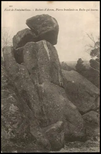 Fontainebleau Forêt Rochers d'Avron, Pierre branlante ou Roche qui tourne 1910