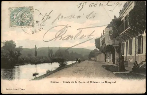 CPA Chatou Chatou Bords de la Seine et Coteaux de Bougival 1902