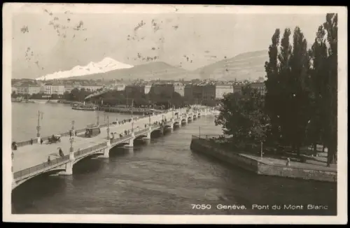Ansichtskarte Genf Genève Panorama-Ansicht Genève Pont du Mont Blanc 1924