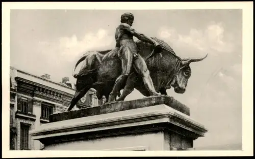 Lüttich Luik Lîdje Denkmal mit Stier, Terrasse Le Taureau 1940