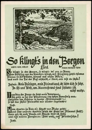 Ansichtskarte  DDR Liedkarte So klingt's in den Bergen MUSIK HERBERT ROTH 1956