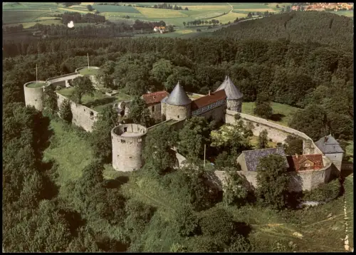 Breitenbach am Herzberg Luftaufnahme Burg Herzberg Stammsitz  1980