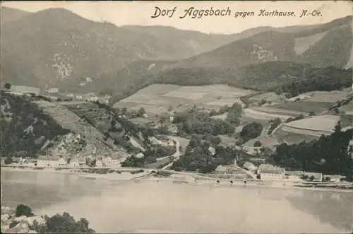 Ansichtskarte Schönbühel-Aggsbach Stadt gegen Karthaus 1913
