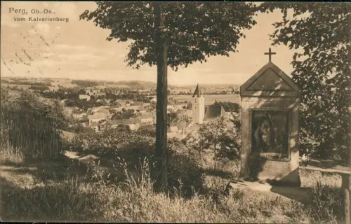 Ansichtskarte Perg Oberösterreich Stadt vom Kalvarienberg 1912