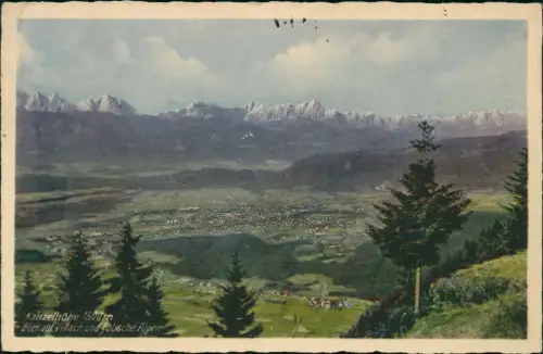 Ansichtskarte Villach Stadtblick - Colorkarte 1938