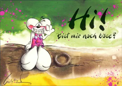 Ansichtskarte  Diddl-Maus Springmaus Motiv Hi! Bist mir noch böse? 2000