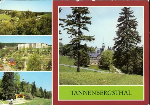 Tannenbergsthal (Vogtland)-Muldenhammer DDR Mehrbildkarte  4 Ortsansichten 1986