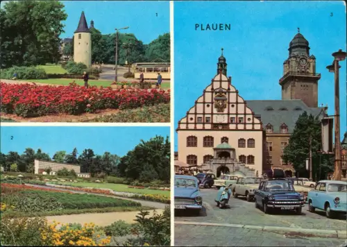Plauen (Vogtland) Nonnenturm am Otto-Grotewohl-Platz Parktheater 1980