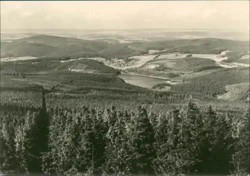Auersberg Erzgebirge Umland Blick zur Talsperre des Friedens und nach Sosa 1976