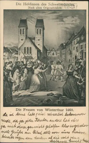 Ansichtskarte Winterthur Die Heldinnen des Schweizerlandes 1460/1920
