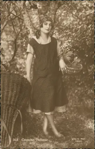 Ansichtskarte .Schweiz Costume Ticinese - TESSIN Frau TYPEN TRACHTEN 1916