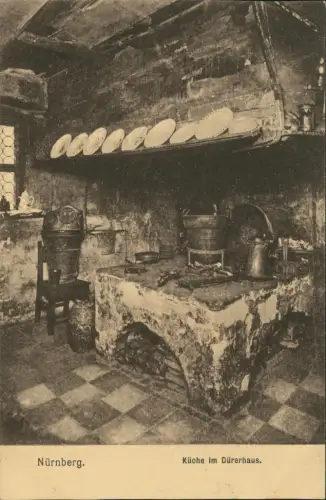 Ansichtskarte Nürnberg Albrecht-Dürer-Haus, Küche 1914