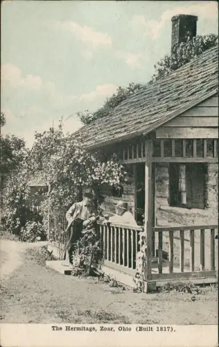 Postcard Zoar Ohio The Hermitage, alte Männer 1921  USA