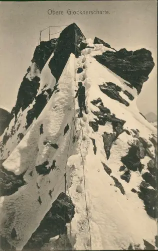 Ansichtskarte Zell am See Obere Glocknerscharte. Bergsteiger 1911