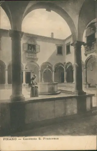 Postcard Piran Pirano Convento S. Francesco - Mönch 1913