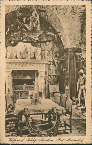 Ansichtskarte Unternberg Waffensaal Schloß Moosham, Post Mauterndorf. 1918