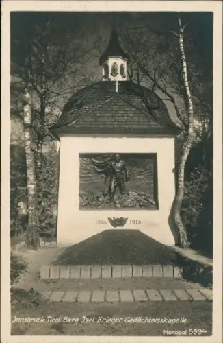 Ansichtskarte Innsbruck Berg Isel. Krieger Gedächtnisskapelle. 1930