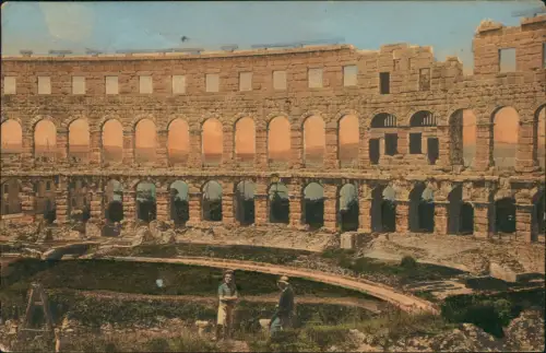 Postcard Pula Pola Arena dal' interno - Innenansicht der Arena. 1910