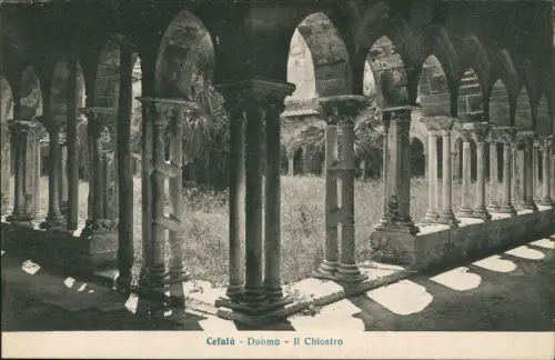 Cartolina Cefalù Cefalù Duomo - Il Chiostro 1913  gel. Sizilien Sicilia