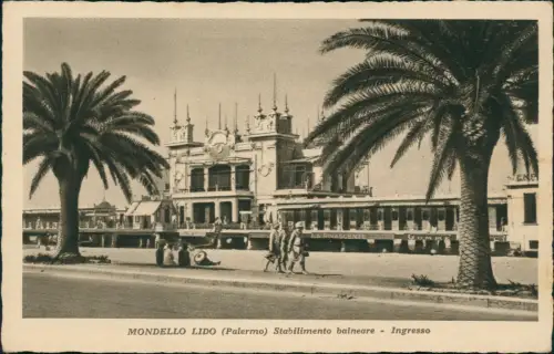Palermo Palermo (Palermu) MONDELLO LIDO Stabilimento balneare Bahnhof 1928