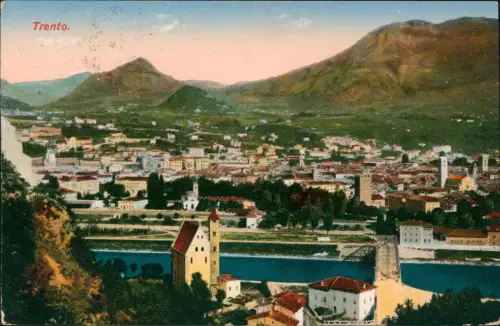 Cartolina Trient Trento Stadtbild Brücke 1915