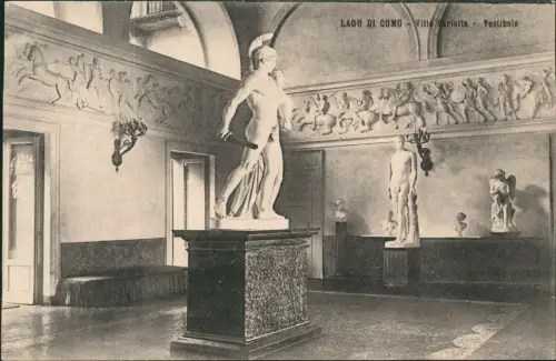 Cartolina Como LAGO DI COMO Villa Carlotta Vestibolo 1912
