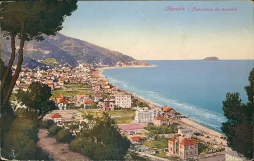 Cartolina Alassio Panorama da ponente 1914