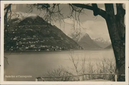 Ansichtskarte Lugano Monte Bré et Castagnola - Fotokarte Stimmungsbild 1930