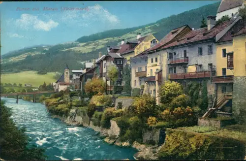Ansichtskarte Murau Stadtpartie und Fluss 1913
