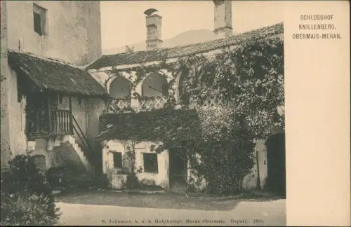 Cartolina Obermais-Meran Maia Alta Merano Schloßhof Knillenberg 1903